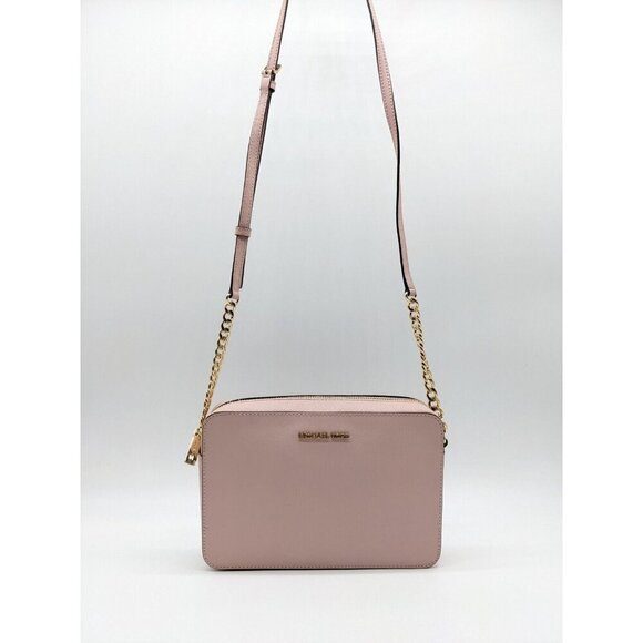 MICHAEL KORS Jet Set East West saffiano faux-leather large crossbody bag - PINK - Picture 3 of 11